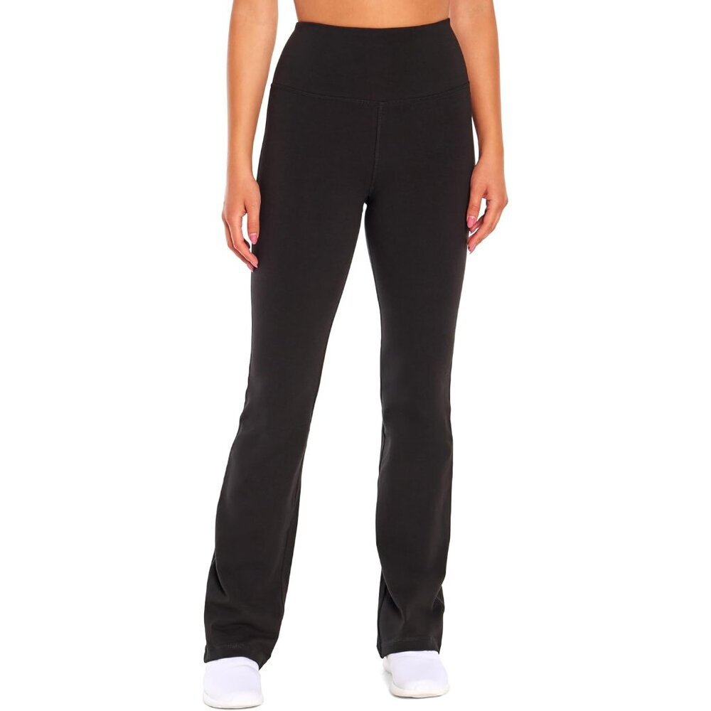 Bootleg Pants Cotton Spandex High Rise Tummy Control Yoga Workout
